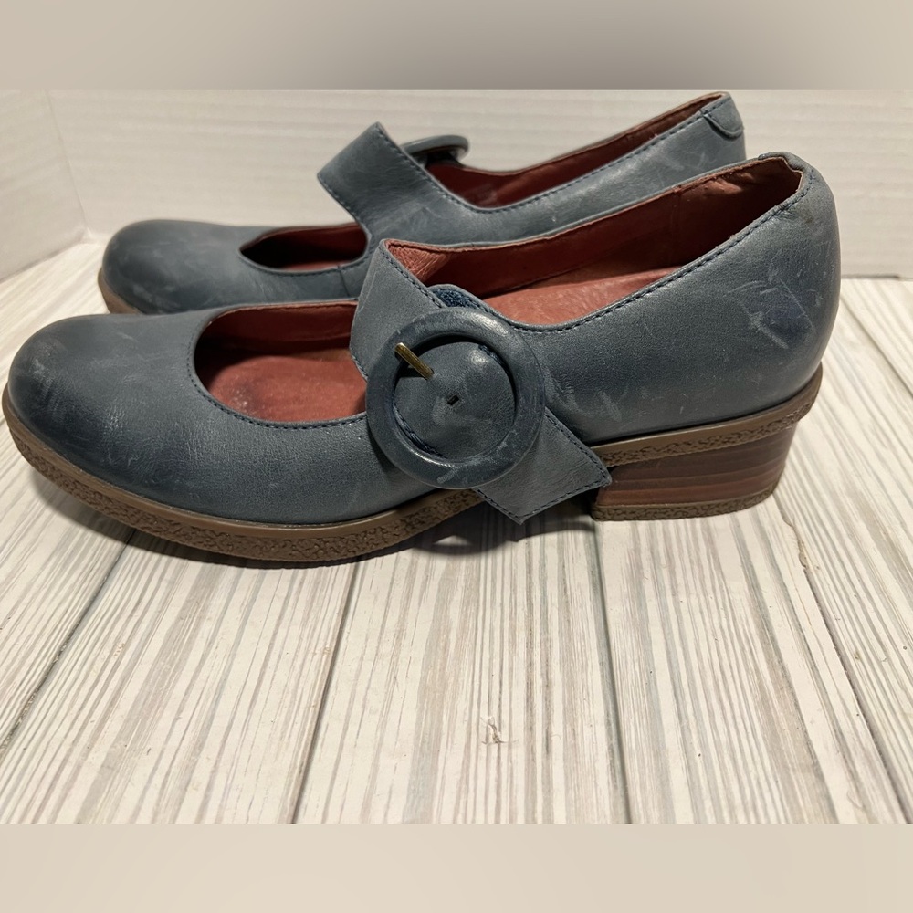 Dansko Mary Jane Shoes Size 36-5.5-6 Brandy Adjustable Strap High Chunky Heels